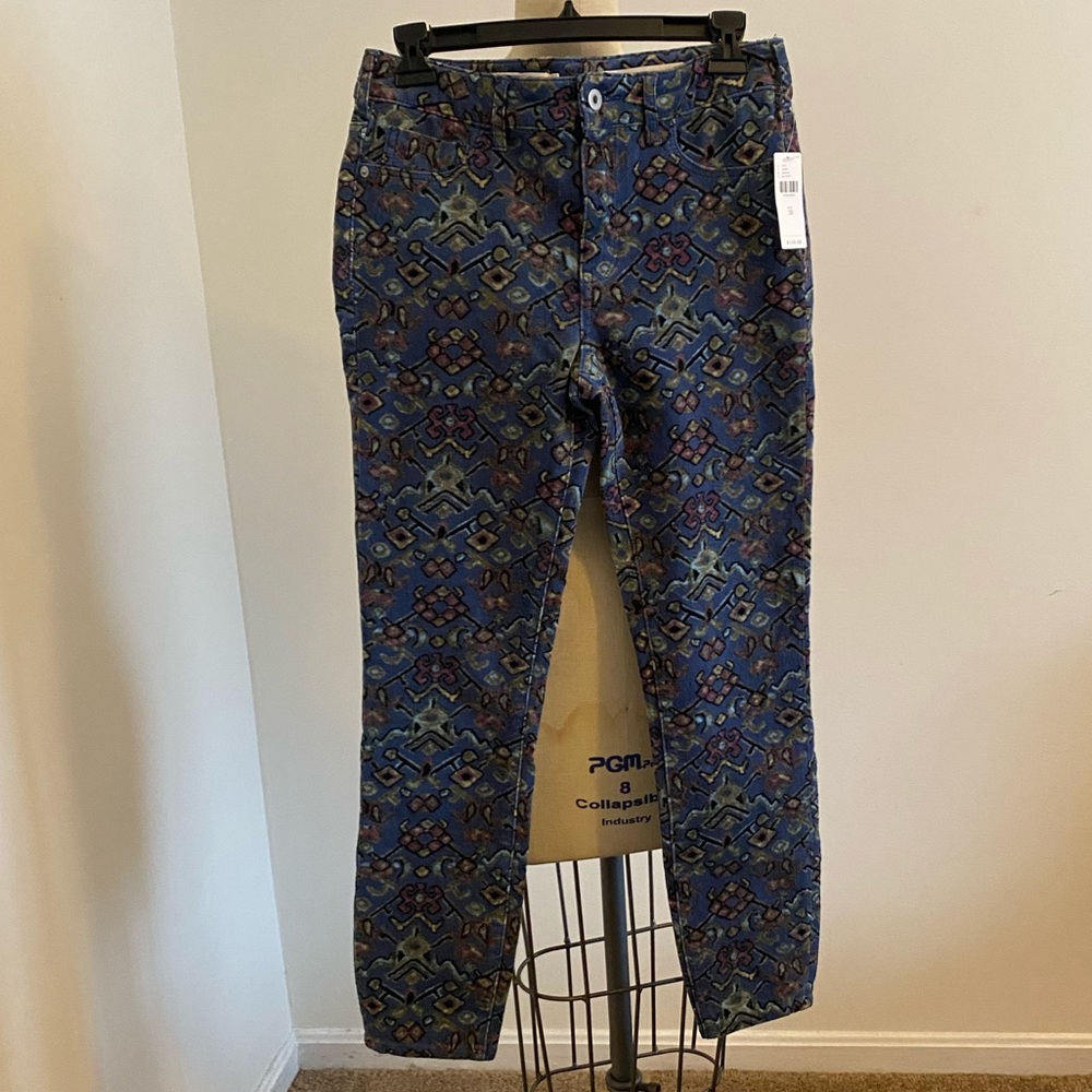 Anthropologie Velvet Printed Pant
